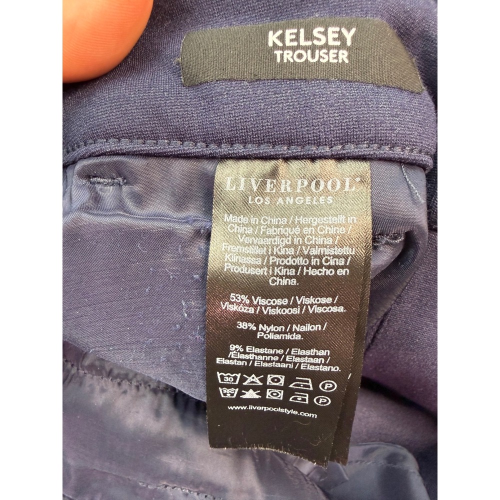Liverpool Los Angeles Kelsey Trouser Cadet Blue Knit Pants Navy 4/27 Workwear - Picture 8 of 11